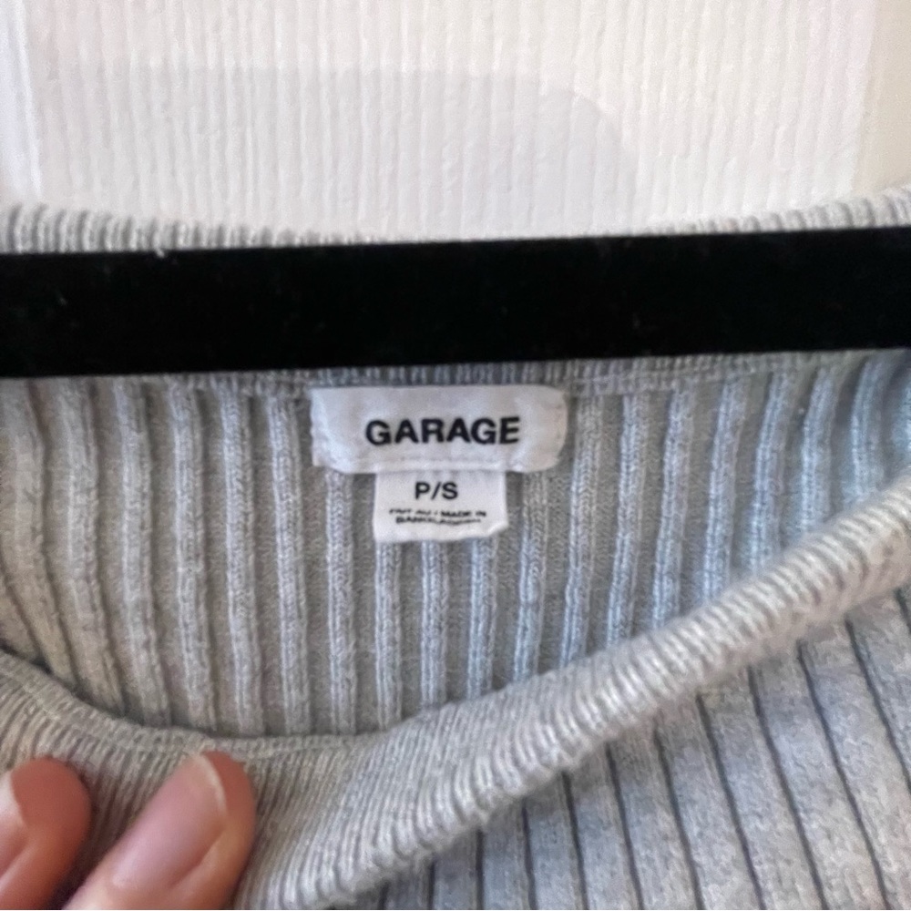 Garage Light Gray Ribbed Crop Top - Picture 2 of 3